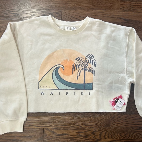 Roxy Tops - Roxy Waikiki Off White Sweatshirt